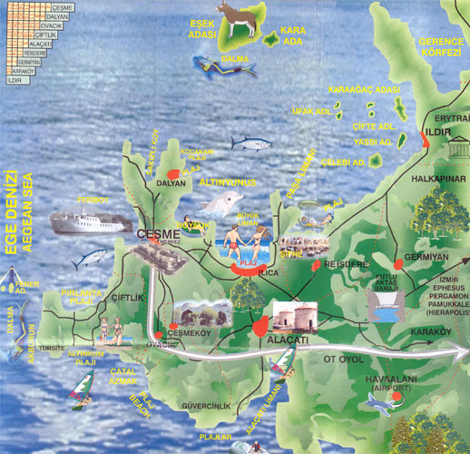 map of cesme